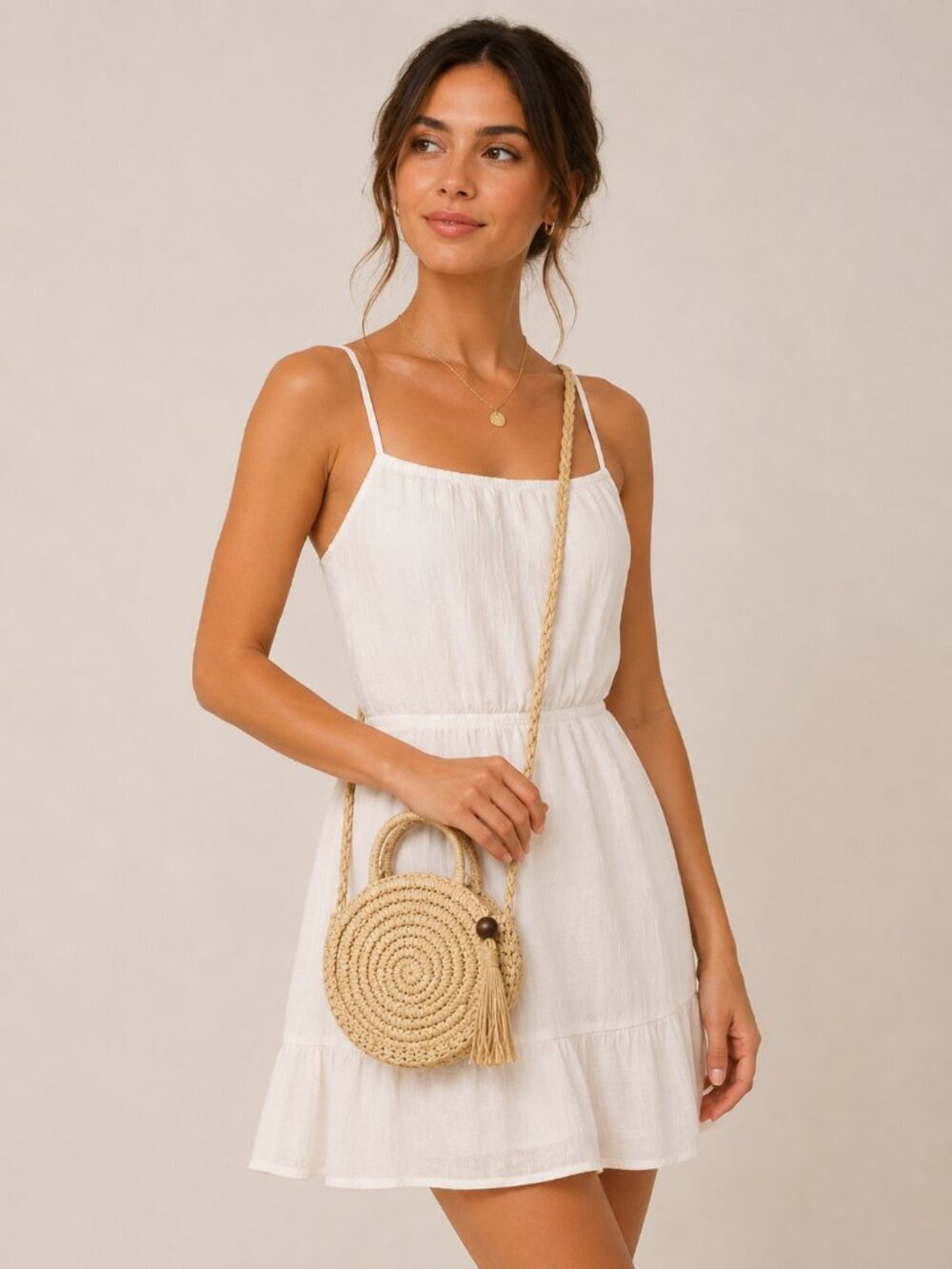 Solid and striped cross body BoHO woven straw style purse